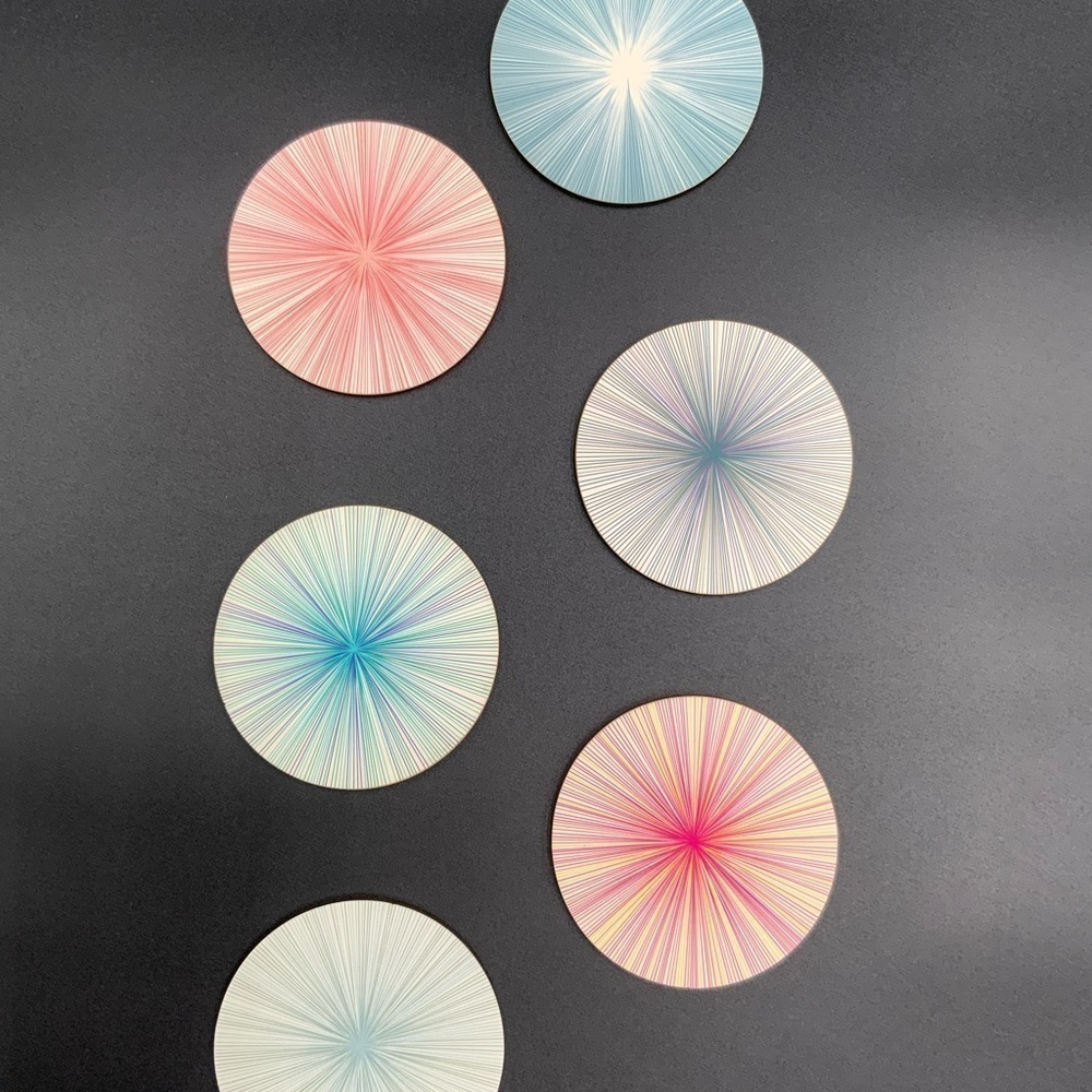 Tisch New York Printed, Lines Cork Coasters - Set of 6